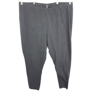 Ellos Roamans Plus Size 3X Pants 30W 32W Black Pull On Elastic Waist Cotton 1044